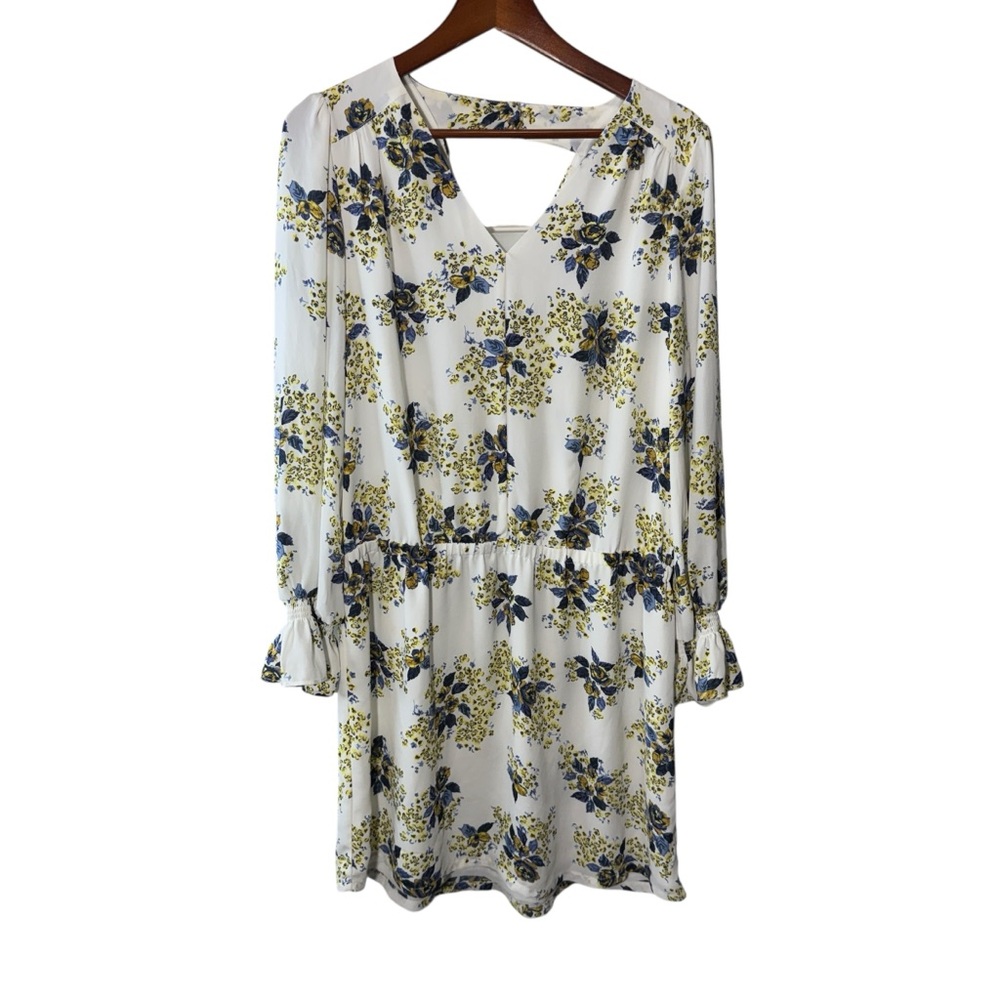 Lila Rose Vneck Long Sleeve Ruffle Floral Dress Size 10